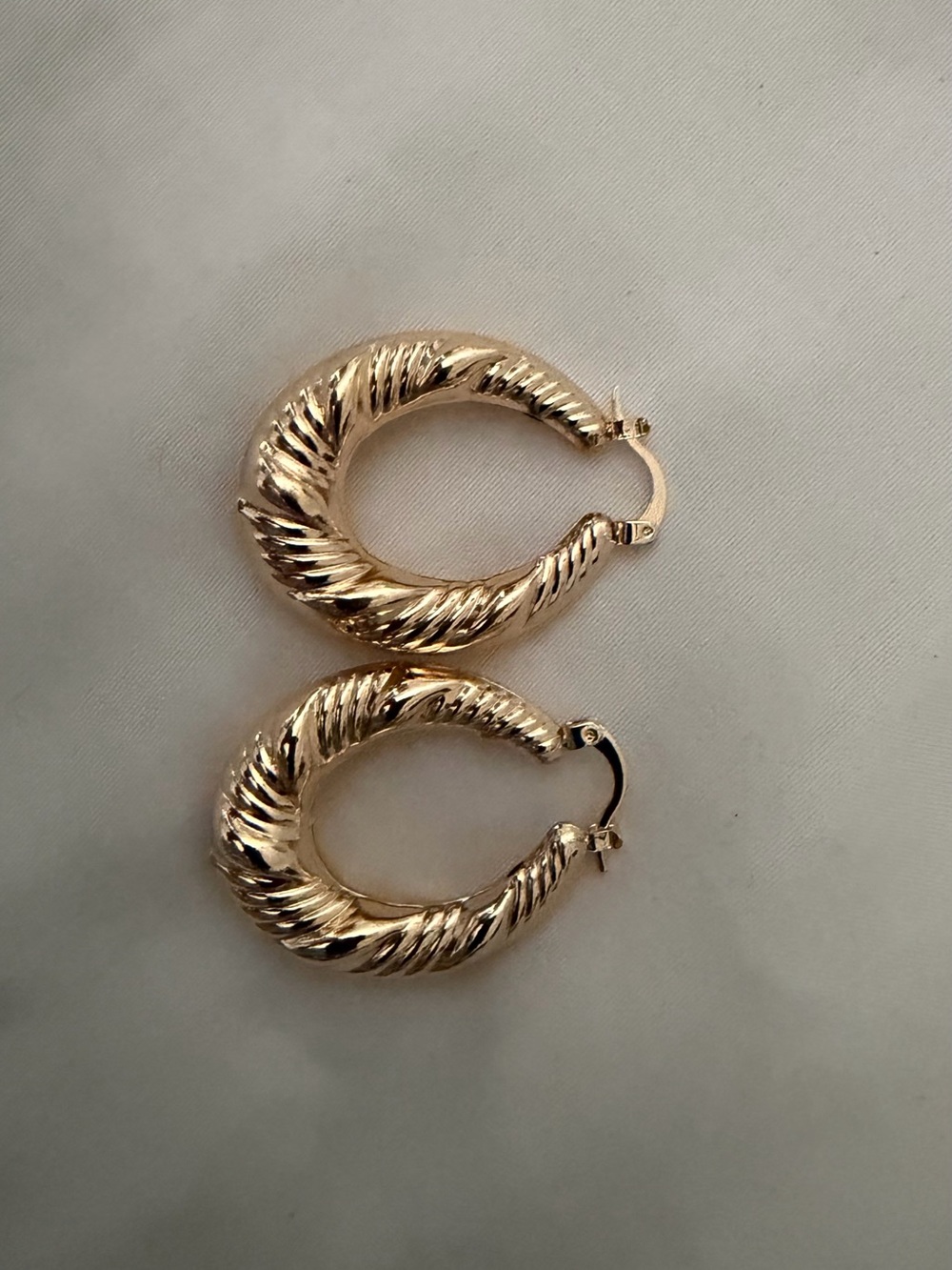 Gold Twisted Hoop Earrings - Women Jewelry